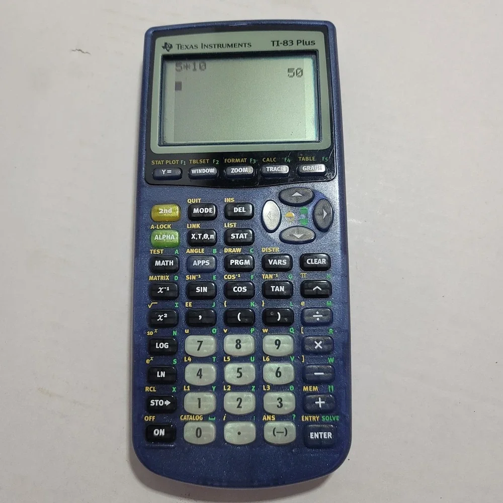 TI-83 Plus Graphing Calculator Tested Working with Cover and New Batterie‎